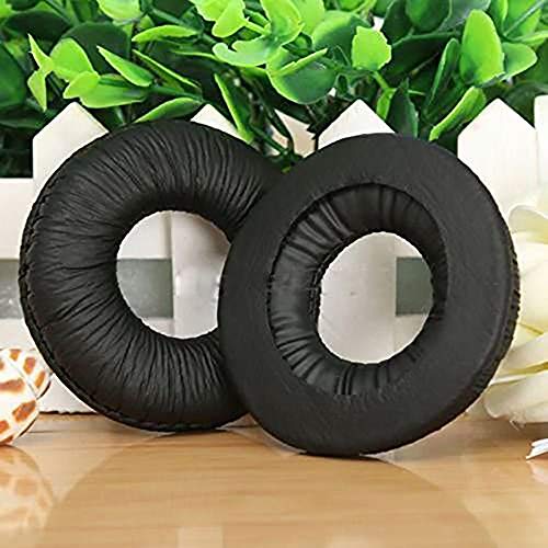 POFET 2 pares de almohadillas para el oído con cancelación de ruido para auriculares de repuesto compatible con auriculares MDR-V150 V250 V300 V200 ZX100 ZX110 ZX300 - negro