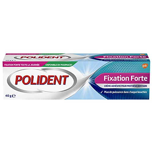 Polident – Crème Fixative – Pour Prothèses Dentaires Partielles ou Complètes – Fixation Forte – 40g