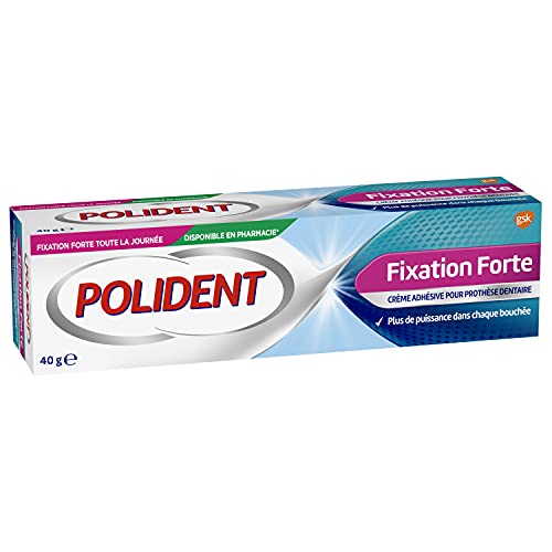 Polident – Crème Fixative – Pour Prothèses Dentaires Partielles ou Complètes – Fixation Forte – 40g