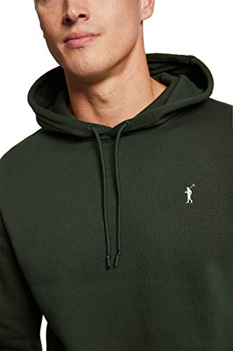 POLO CLUB Sudadera Orgánica Color Verde Militar con Capucha y Bolsillos Delanteros para Hombre