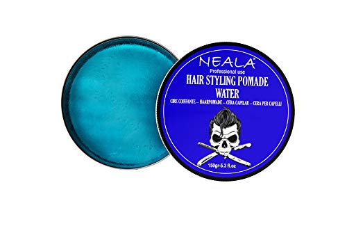 Pomade Neala Water - 150gr - Cera de peinado para hombres con base de agua y enriquecida con vitaminas - Acabado efecto mojado y fijación media