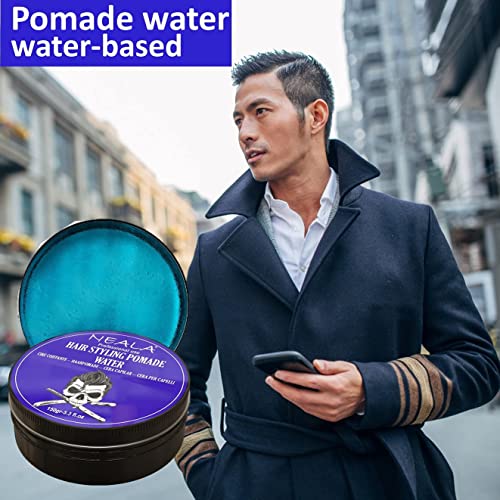 Pomade Neala Water - 150gr - Cera de peinado para hombres con base de agua y enriquecida con vitaminas - Acabado efecto mojado y fijación media