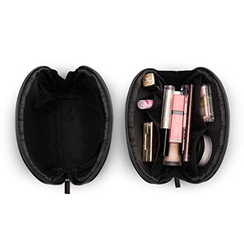 Poncho ropa iconos maquillaje bolsa portátil viaje cosmética bolsa para mujeres DIY cremallera bolsa maquillaje bolsa con cremallera negro, Patrón navideño de gran venta, 19x5.5x13cm