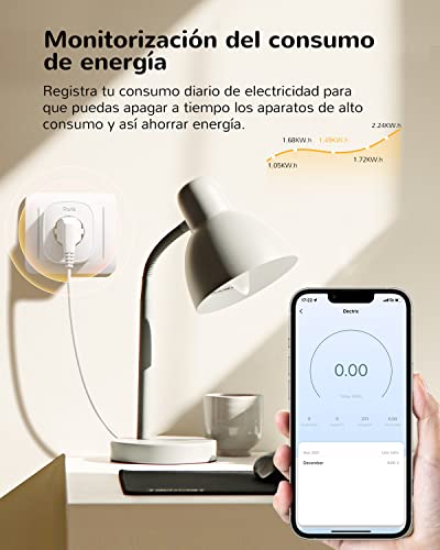 Porik Enchufe Inteligente WiFi SP11, con Monitor de Consumo, Control Remoto, Control por Voz y Funciones de Temporización, Compatible con Alexa, Google Home y SmartThings, 16A 3840W, 2PCS