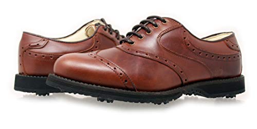 PORTMANN Zapatos de Golf Prime Club Para Hombre | Cuero Premium | Pure Drive Tec., Color Moc Brown, Talla 42