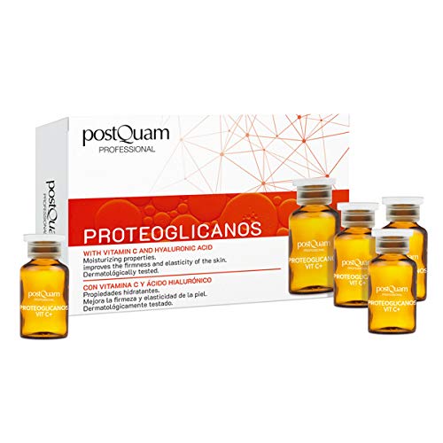 PostQuam - Ampollas Faciales | Ampollas Proteoglicanos, con Vitamina C y Ácido Hialurónico- Antiedad y Reafirmante Facial - 10 ampollas