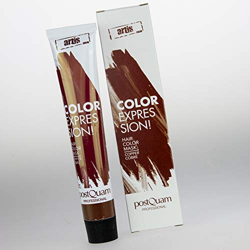 PostQuam - Mascarilla Color Expression, Tinte temporal de pelo - Color Cobre - Pack de 3 unidades - 60 gr