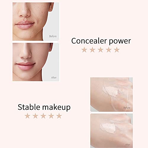 Prebase Facial Impecable, Base de Maquillaje en Crema, Invisible Pore Makeup Base Primer, Piel Suave, Corrector de Esencia Hidratante Para Iluminar el Tono de La Piel con Esponja de Maquillaje (02)