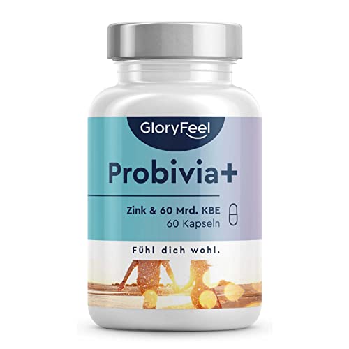 Probióticos Complex Probivia + Zinc - 60 mil millones UFC - 21 cepas bacterianas + Inulina y Zinc con Lactobacillus y Bifidobacterium - Probado en laboratorio, vegano y hecho en Alemania