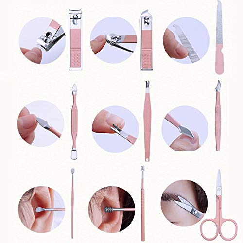 Profesional Cortaúñas Acero Inoxidable Grooming Kit Manicura y Pedicura Limpiador Cutícula Tijeras de uñas, Profesionales Manicura Kit, para Manicura y Pedicura, Limpieza de cutículas (18 pcs)