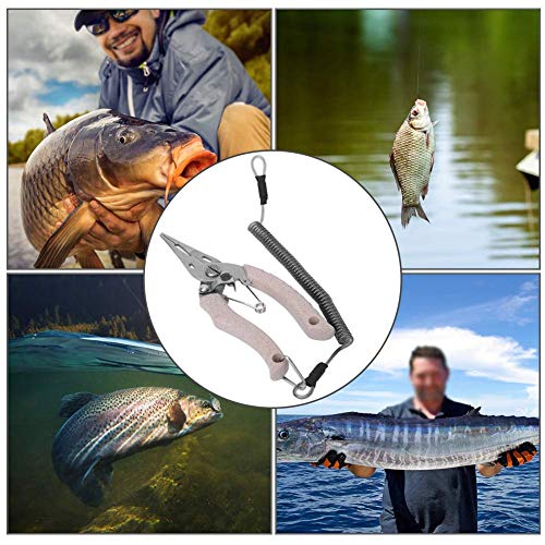 【𝐏𝐫𝐨𝐦𝐨𝐜𝐢ó𝐧 𝐝𝐞 𝐒𝐞𝐦𝐚𝐧𝐚 𝐒𝐚𝐧𝐭𝐚】Tijeras de Pesca Tijeras para señuelos de Pesca, Herramienta cortadora de sedal, Acero Inoxidable anticorrosión Caqui para Pesca en el mar/Pesca Fresca