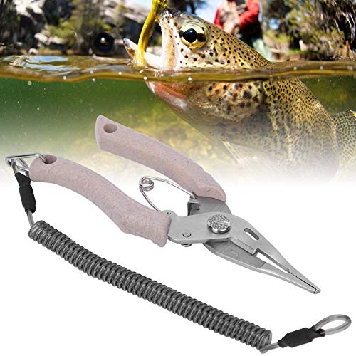 【𝐏𝐫𝐨𝐦𝐨𝐜𝐢ó𝐧 𝐝𝐞 𝐒𝐞𝐦𝐚𝐧𝐚 𝐒𝐚𝐧𝐭𝐚】Tijeras de Pesca Tijeras para señuelos de Pesca, Herramienta cortadora de sedal, Acero Inoxidable anticorrosión Caqui para Pesca en el mar/Pesca Fresca