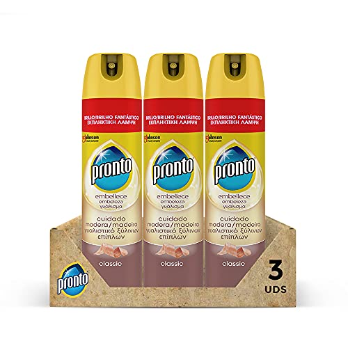 Pronto Limpiador Aerosol Classic para muebles 5 en 1, Antipolvo y Abrillantador, Pack de 3 Uds x 300 ml