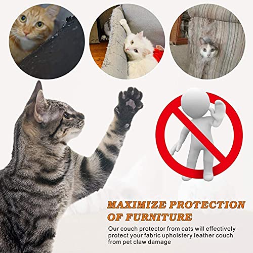 Protector de Muebles Gatos, 6 Piezas Muebles Protección, Transparente Autoadhesivas Contra Arañazos Gato Protector, Protector Arañazos Sofá, Protector de Muebles para Sofá, Alfombra, Puertas (A)