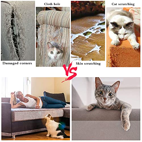 Protector de Muebles Gatos, 6 Piezas Muebles Protección, Transparente Autoadhesivas Contra Arañazos Gato Protector, Protector Arañazos Sofá, Protector de Muebles para Sofá, Alfombra, Puertas (A)