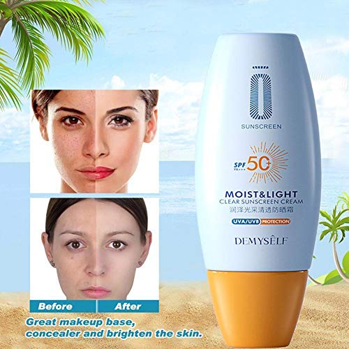 Protector solar Crema solar blanqueadora SPF 50 Bloqueador solar Facial Cuerpo Piel Rostro Antienvejecimiento Cuidado facial hidratante Protege inmediatamente contra la exposición solar