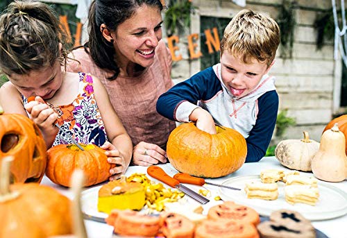 Ptsaying Set de Calabaza Tallado de Halloween, Calabazas Decoración, Talla Herramienta Calabaza Bricolaje para Acero Inoxidable Tallar Calabazas Cuchillo (7 pcs)