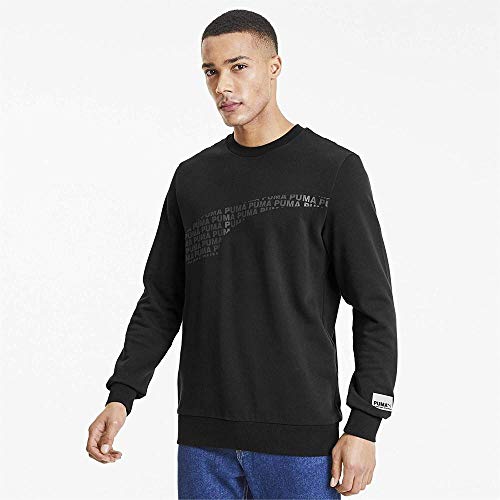 Puma Avenir Graphic Crew Sudadera, Hombre, Black, M