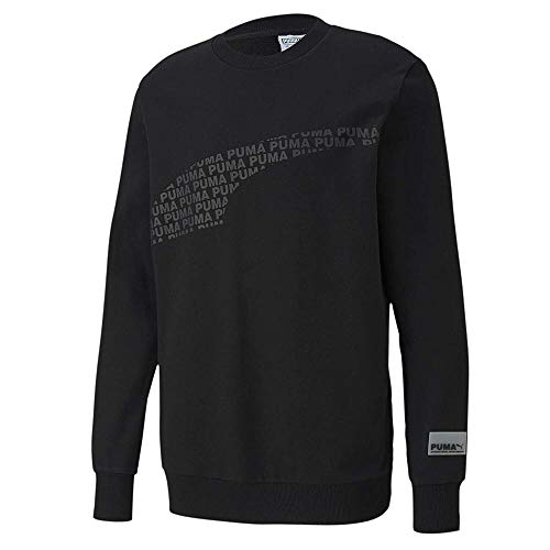 Puma Avenir Graphic Crew Sudadera, Hombre, Black, M