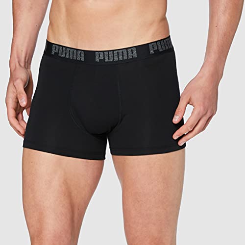 Puma Basic - Boxer para hombre, color Negro, talla Large, paquete de 2