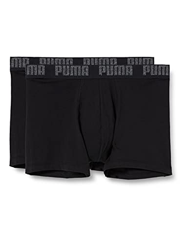 Puma Basic - Boxer para hombre, color Negro, talla Large, paquete de 2