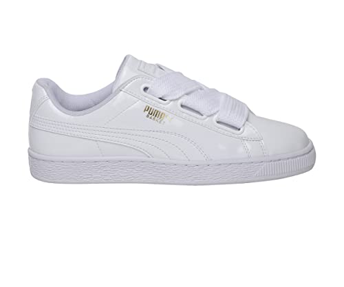 PUMA Basket Heart Patent Wn's, Zapatillas de Deporte, para Mujer, Blanco (Puma White-Puma White), 36 EU