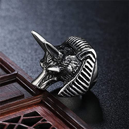 Punk Retro Hombres Prairie Wolf Anillo de Acero de Titanio Joyas Personalizadas, tamaño Plateado NZ