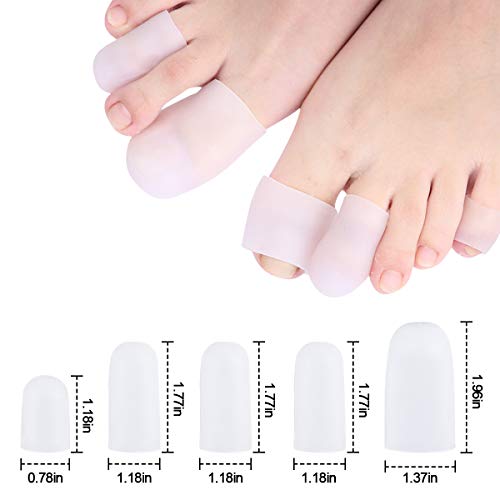 Punteras de gel, protectores para los dedos de gel de silicona para amortiguar, eliminar callos y proteger los pies de las ampollas, 20 unidades