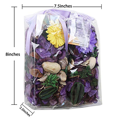 Qingbei Rina Bolsa de popurr¨ª, Flores secas moradas, Lavanda y Mandarina, Navidad Invierno Fragancia arom¨¢Tica, Cuenco y Relleno de jarr¨®n para decoraci¨®n del hogar