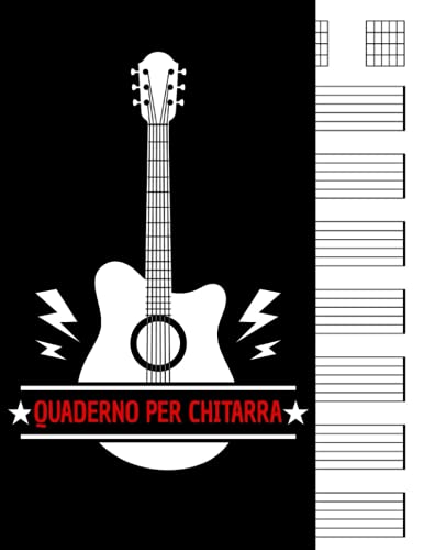 Quaderno per chitarra: 7 Tablature per pagina, 6 Griglie Per Accordi per pagina. Ideale per musicisti ,studenti o insegnanti di musica | A4 | Quaderno di musica chitarra