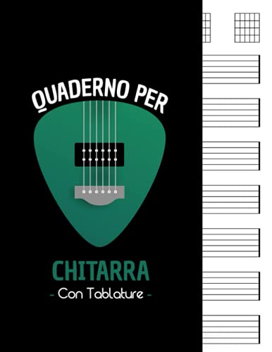 Quaderno per chitarra con tablature: 7 Tablature per pagina, 6 Griglie Per Accordi per pagina. Ideale per musicisti ,studenti o insegnanti di musica | A4