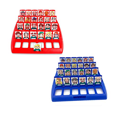 Quién es Divertido Juego de Mesa, Adecuado para el Clásico Juego de Mesa Funny Family Guessing Games Kids Children Toy Gift (Rojo y Azul)