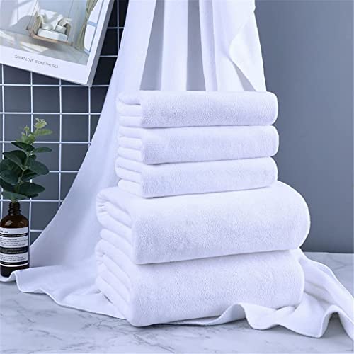 QYRKYP Toalla de Baño Hotel Grossed Bath Center Absorbente Al Pelo Venta Al por Mayor Salón de Belleza Toalla de Cama Gris./White/2-Piece Set