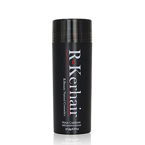 R-Kerhair Fibras Capilares Densificadoras de Keratina 100% Natural - Aplicador y Fijador Opcionales (Negro)