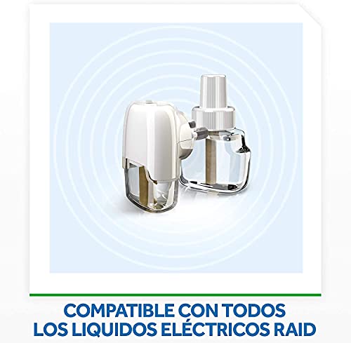 Raid ® Pack de 2+1 Recambios Eléctrico Líquido 45 noches, Pack de 2Uds - Cargadores para aparato enchufe anti mosquitos comunes y tigre Raid Eléctrico Líquido, Hasta 270 noches de protección