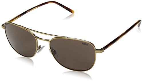 Ralph Lauren POLO 0PH3107 Gafas de Sol, Semi Shiny Pale Gold, 55 para Hombre