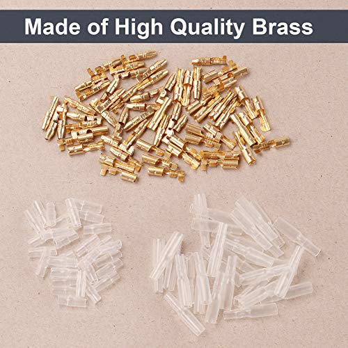 Rantecks ​​120PCS 3.5mm Bullet Connectors Kit Gold Bullet Terminales de Cable Macho y Hembra Conector con Cubierta de Aislamiento para Motocicletas Barcos de automóviles Instrumentos eléctricos