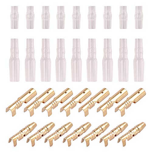 Rantecks ​​120PCS 3.5mm Bullet Connectors Kit Gold Bullet Terminales de Cable Macho y Hembra Conector con Cubierta de Aislamiento para Motocicletas Barcos de automóviles Instrumentos eléctricos