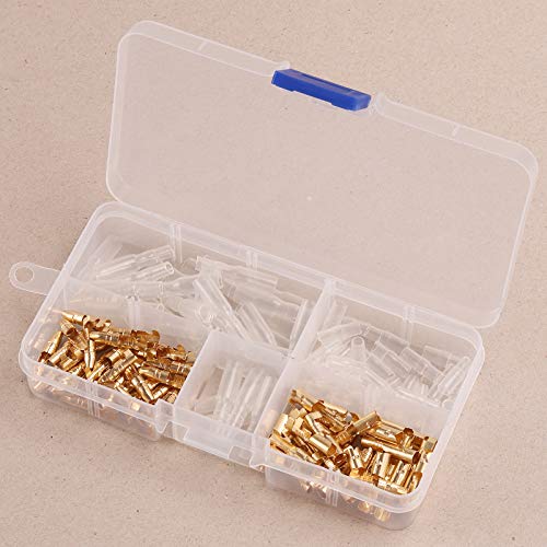 Rantecks ​​120PCS 3.5mm Bullet Connectors Kit Gold Bullet Terminales de Cable Macho y Hembra Conector con Cubierta de Aislamiento para Motocicletas Barcos de automóviles Instrumentos eléctricos