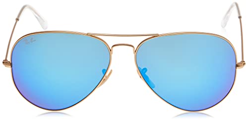 Ray-Ban Aviator Large Metal, Gafas de sol para Hombre, Dorado (Blue Flash), 62