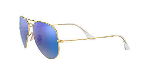 Ray-Ban Aviator Large Metal, Gafas de sol para Hombre, Dorado (Blue Flash), 62