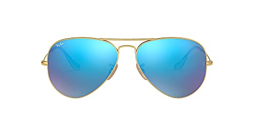 Ray-Ban Aviator Large Metal, Gafas de sol para Hombre, Dorado (Blue Flash), 62