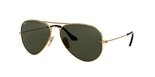 Ray-Ban Aviator Large Metal, Gafas de sol para Hombre, Dorado (Green Classic), 58