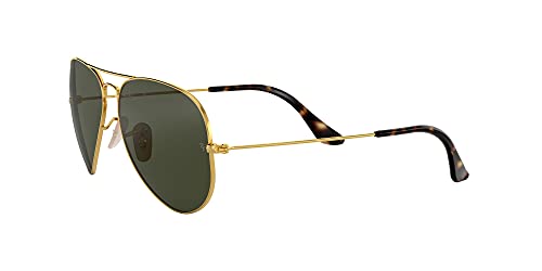 Ray-Ban Aviator Large Metal, Gafas de sol para Hombre, Dorado (Green Classic), 58