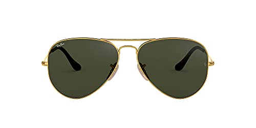 Ray-Ban Aviator Large Metal, Gafas de sol para Hombre, Dorado (Green Classic), 58