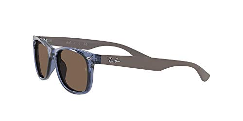 Ray-Ban Gafas de sol unisex Rj9052s New Wayfarer, azul transparente, talla infantil (junior)