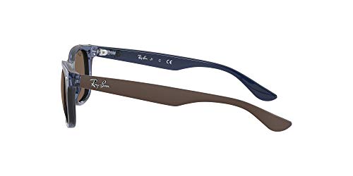 Ray-Ban Gafas de sol unisex Rj9052s New Wayfarer, azul transparente, talla infantil (junior)