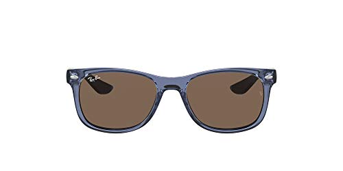 Ray-Ban Gafas de sol unisex Rj9052s New Wayfarer, azul transparente, talla infantil (junior)