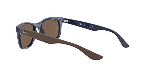 Ray-Ban Gafas de sol unisex Rj9052s New Wayfarer, azul transparente, talla infantil (junior)