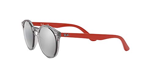 Ray-Ban Rj9064s Lentes Oscuros, Gris Transparente/Gris Espejo Plateado, 44 Unisex niños